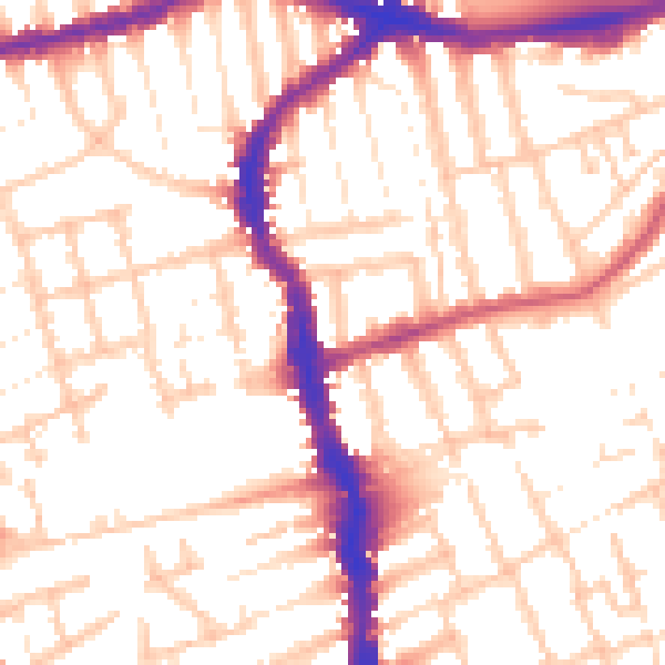 Daytime road noise heatmap for E17 3DZ