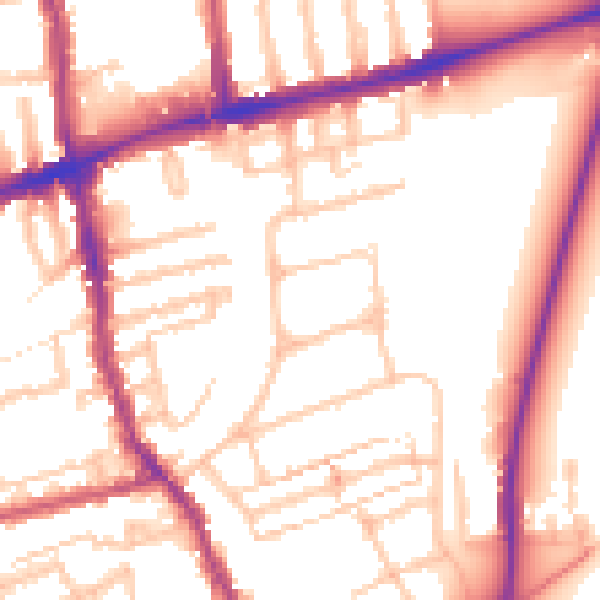 Daytime road noise heatmap for E17 3GJ
