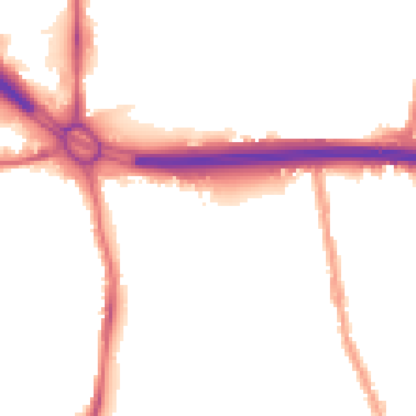Night-time road noise heatmap for E17 4LZ