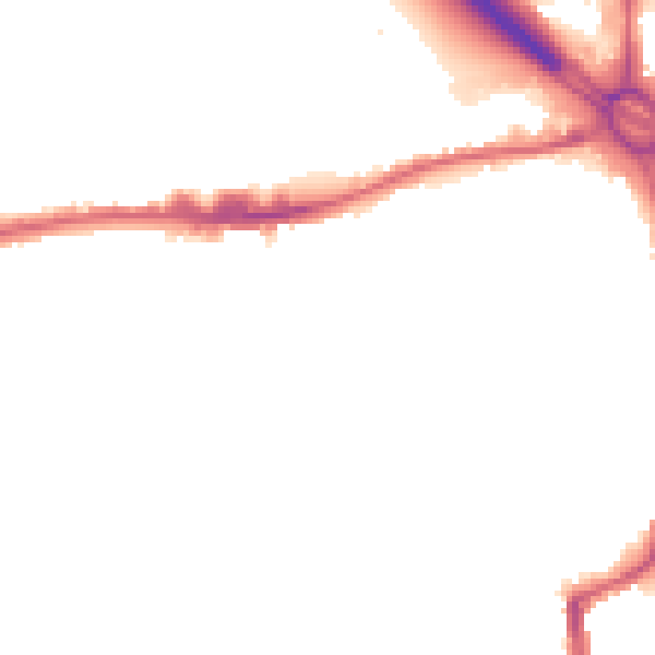 Night-time road noise heatmap for E17 5BT