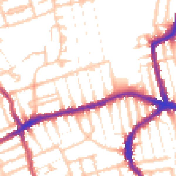 Daytime road noise heatmap for E17 5LE