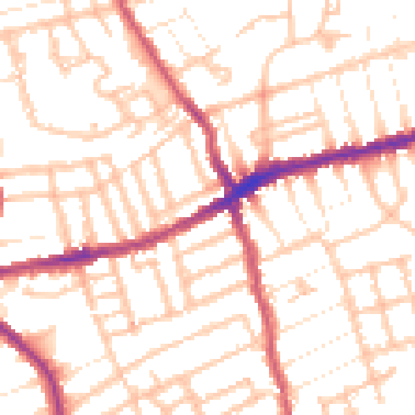 Daytime road noise heatmap for E17 6HD