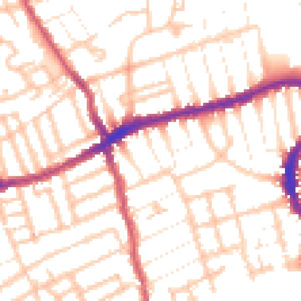 Daytime road noise heatmap for E17 6RA