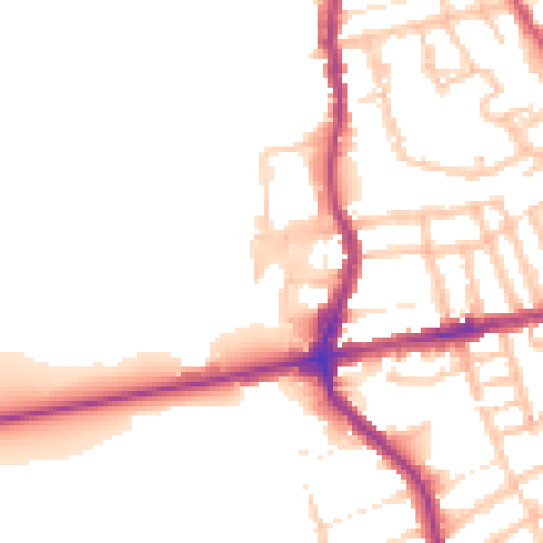 Daytime road noise heatmap for E17 6TG
