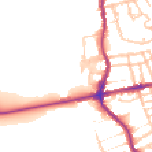 Daytime road noise heatmap for E17 6ZR
