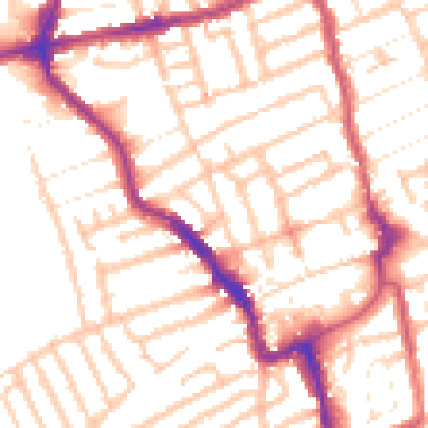 Daytime road noise heatmap for E17 7DF