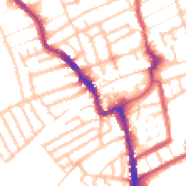 Daytime road noise heatmap for E17 7PF