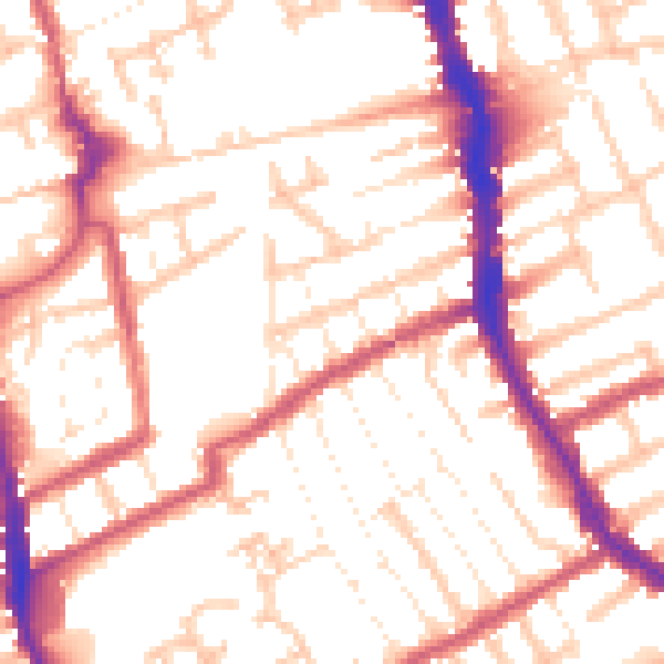 Daytime road noise heatmap for E17 7PX