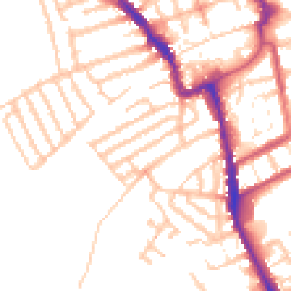 Daytime road noise heatmap for E17 8AS