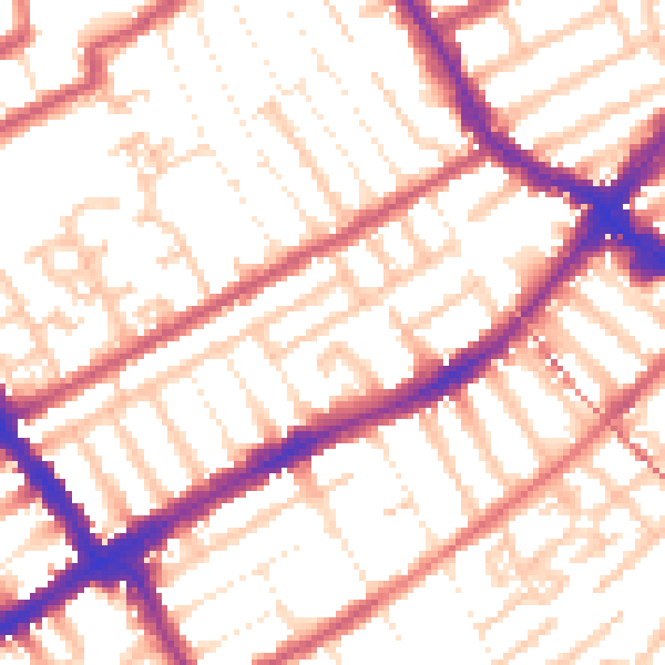 Daytime road noise heatmap for E17 8JB