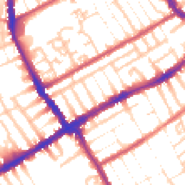Daytime road noise heatmap for E17 8JG