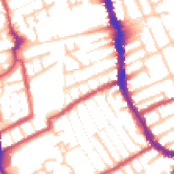 Daytime road noise heatmap for E17 8QB