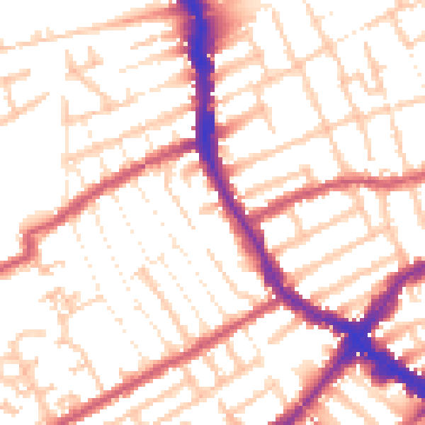 Daytime road noise heatmap for E17 9AQ