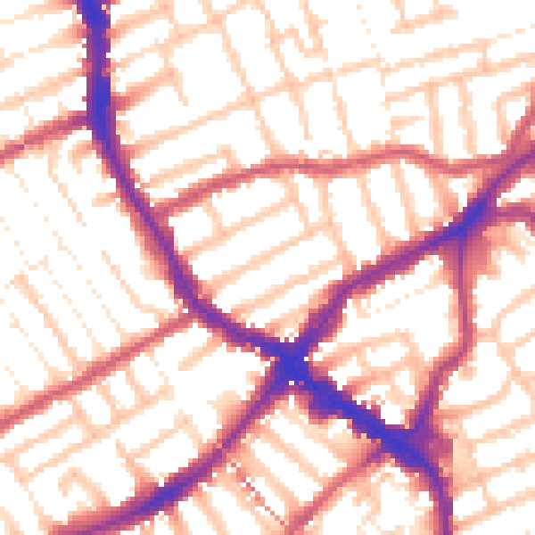 Daytime road noise heatmap for E17 9AY