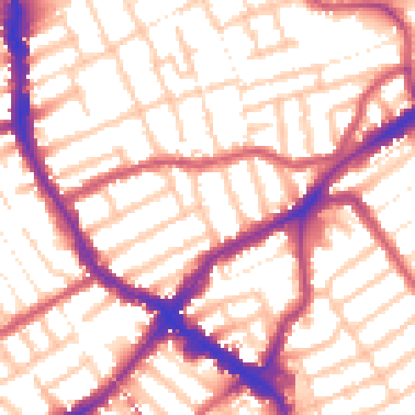 Daytime road noise heatmap for E17 9DB