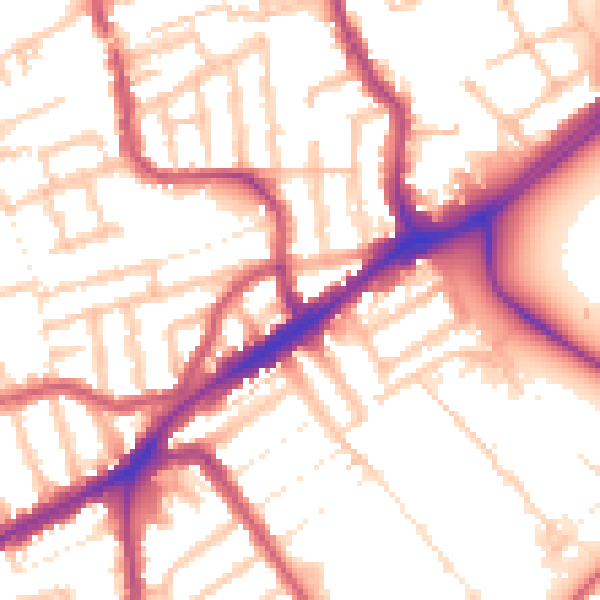 Daytime road noise heatmap for E17 9DU