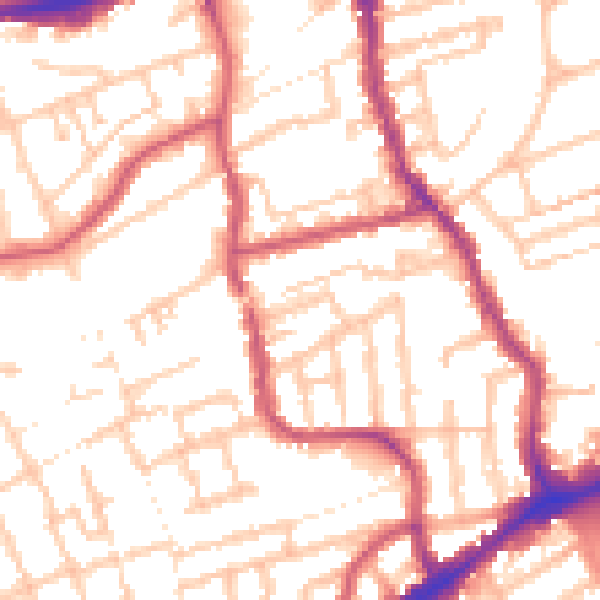 Daytime road noise heatmap for E17 9EP