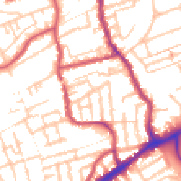 Daytime road noise heatmap for E17 9ES