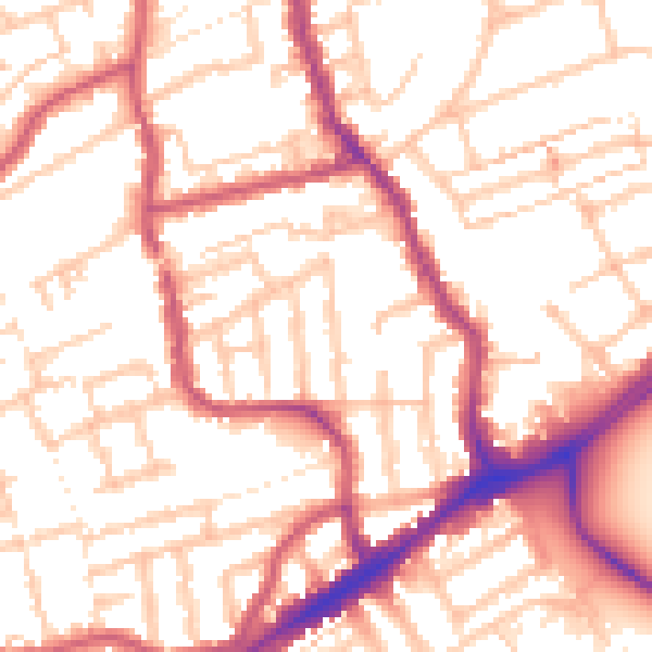 Daytime road noise heatmap for E17 9HH