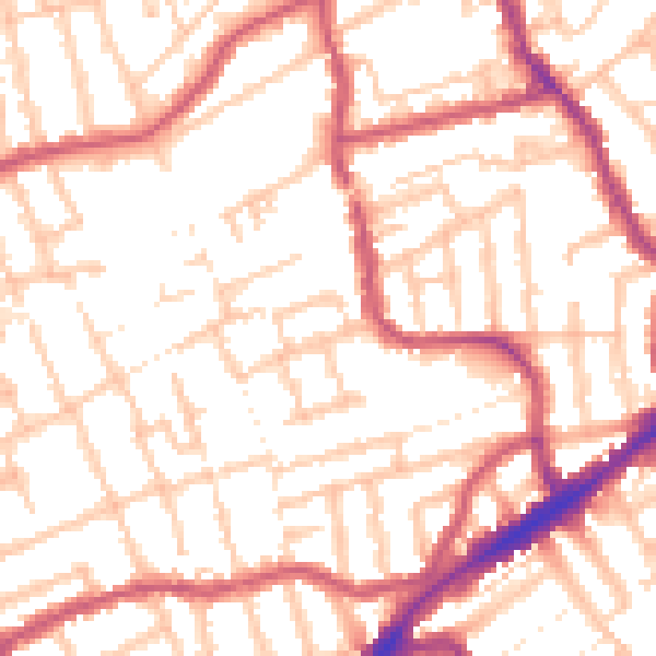 Daytime road noise heatmap for E17 9LS