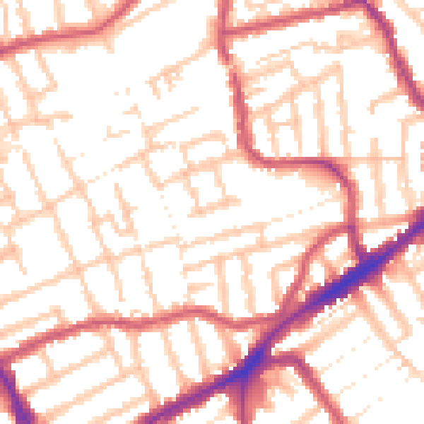 Daytime road noise heatmap for E17 9NB