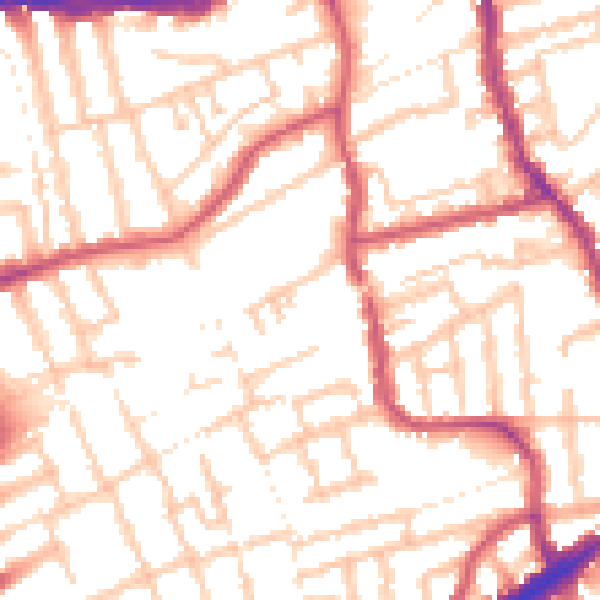 Daytime road noise heatmap for E17 9SA