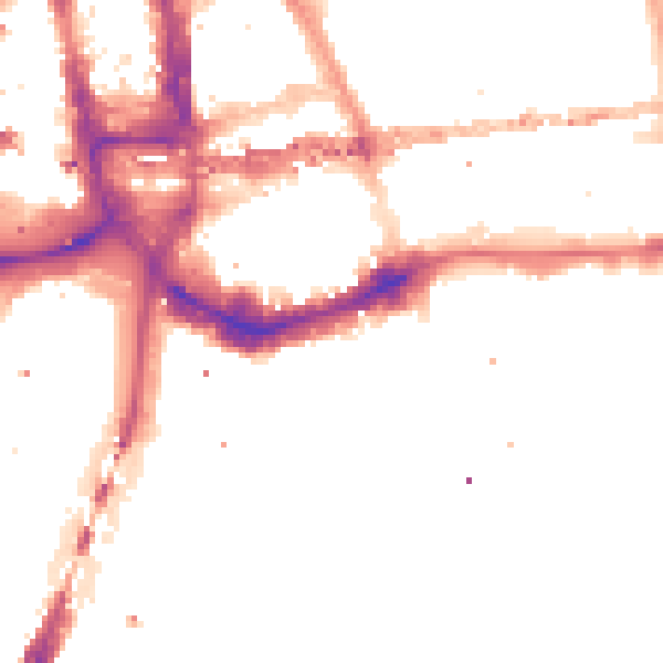 Night-time road noise heatmap for E1W 1AE