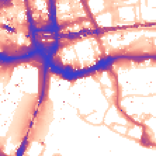 Daytime road noise heatmap for E1W 1AH