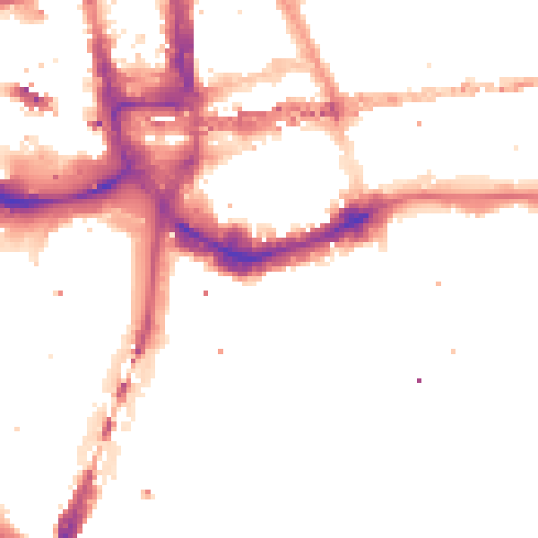 Night-time road noise heatmap for E1W 1AH