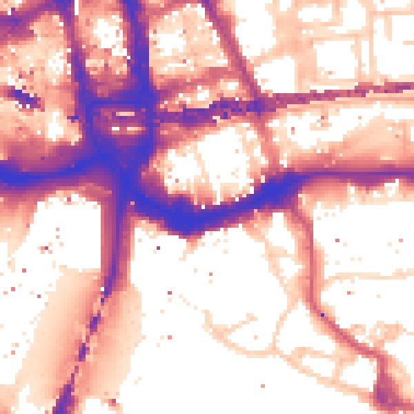 Daytime road noise heatmap for E1W 1AP