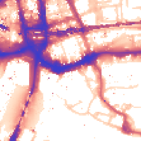Daytime road noise heatmap for E1W 1AQ