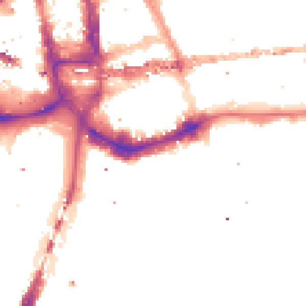 Night-time road noise heatmap for E1W 1AQ