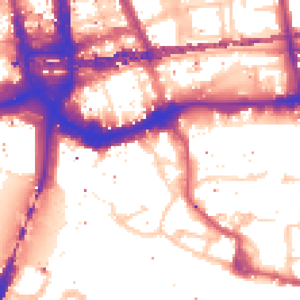 Daytime road noise heatmap for E1W 1AR
