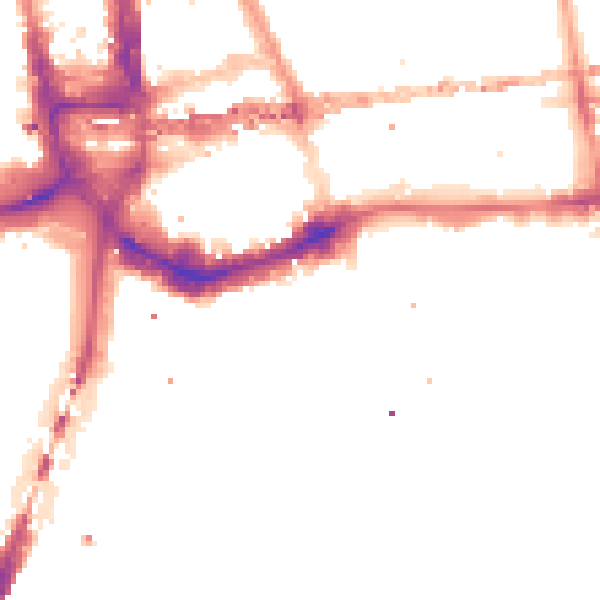 Night-time road noise heatmap for E1W 1AR