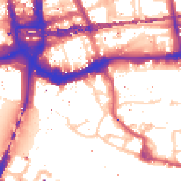 Daytime road noise heatmap for E1W 1AS