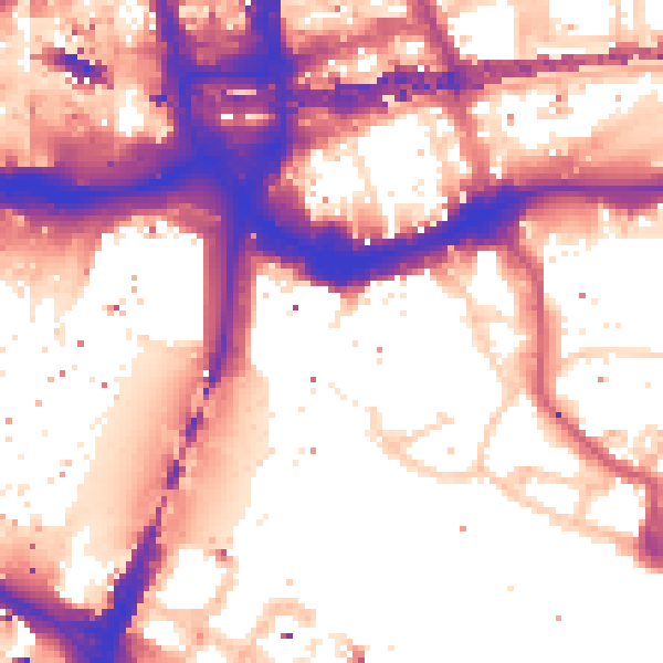Daytime road noise heatmap for E1W 1AT