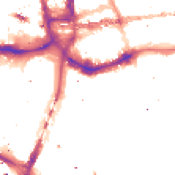 Night-time road noise heatmap for E1W 1AT