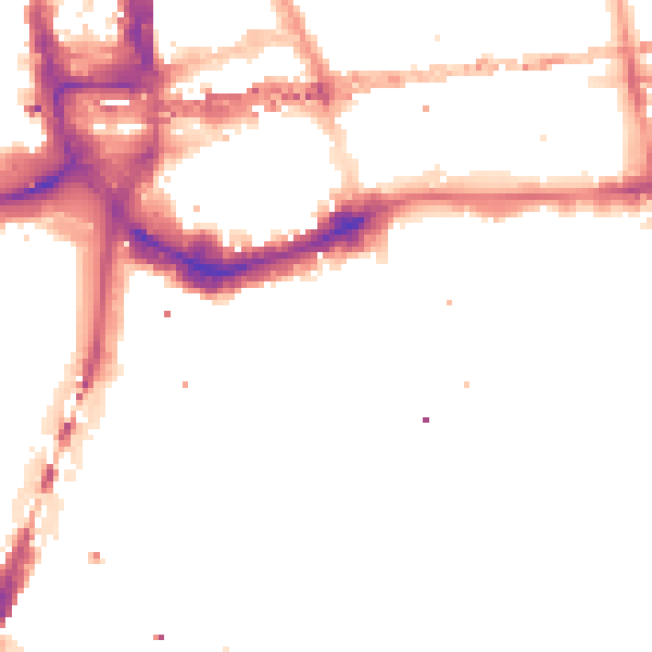 Night-time road noise heatmap for E1W 1AU
