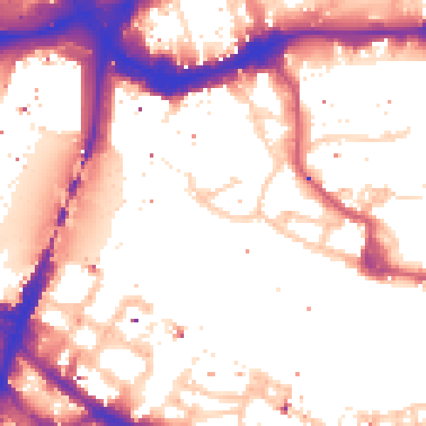 Daytime road noise heatmap for E1W 1BE