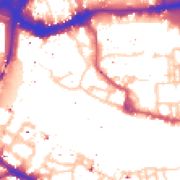 Daytime road noise heatmap for E1W 1BH