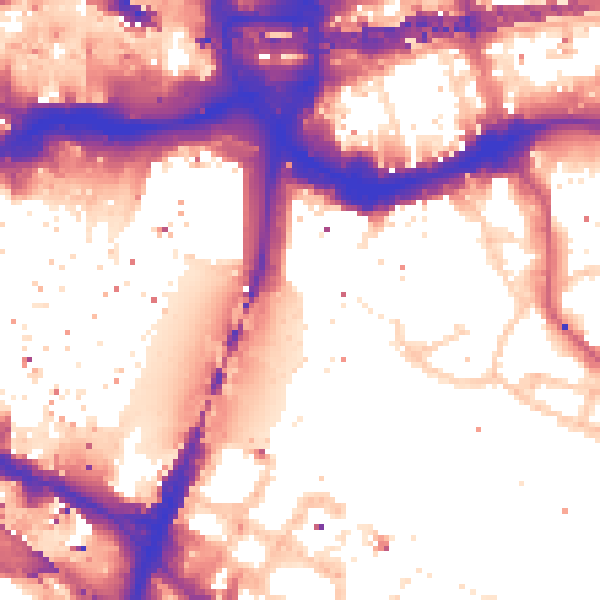 Daytime road noise heatmap for E1W 1LE