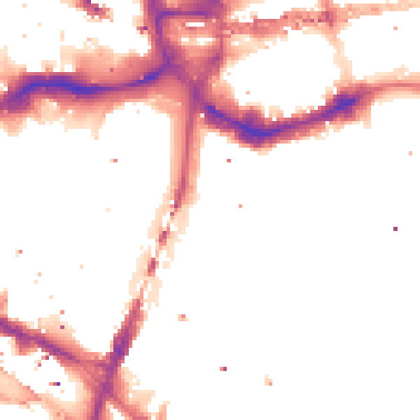 Night-time road noise heatmap for E1W 1LE