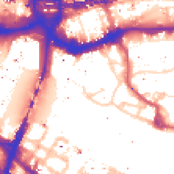 Daytime road noise heatmap for E1W 1LP