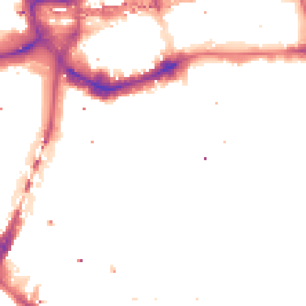 Night-time road noise heatmap for E1W 1LU