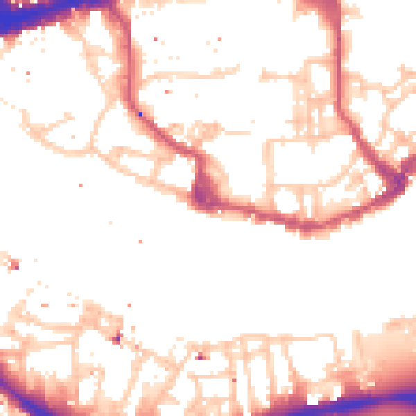 Daytime road noise heatmap for E1W 1LY