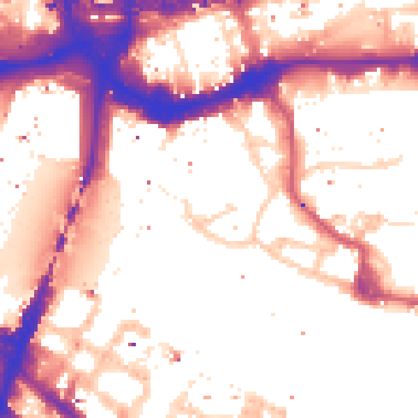 Daytime road noise heatmap for E1W 1LZ