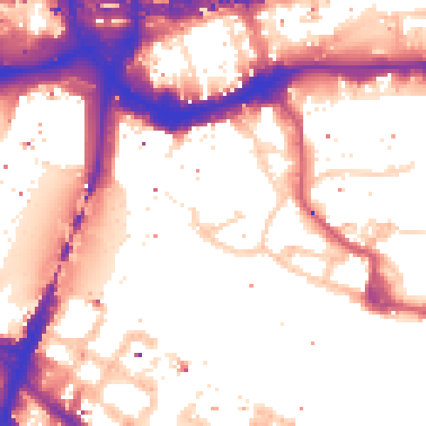Daytime road noise heatmap for E1W 1NB