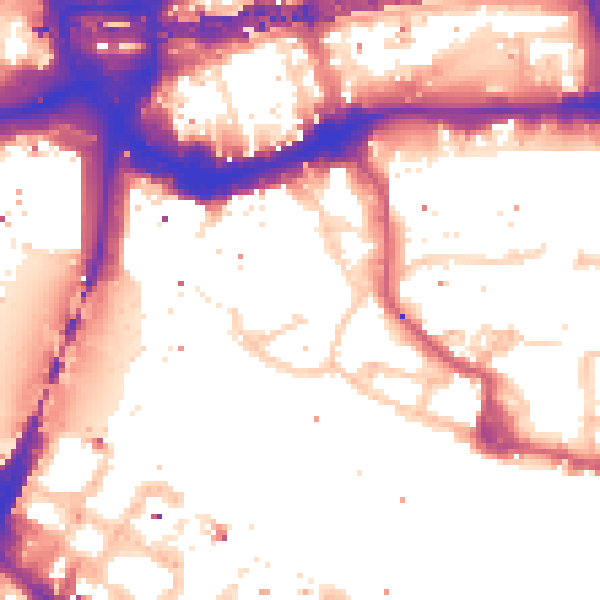 Daytime road noise heatmap for E1W 1ND