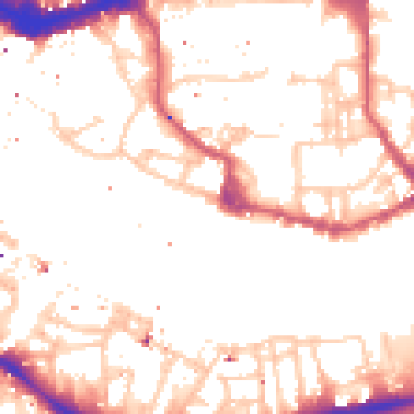 Daytime road noise heatmap for E1W 1NG