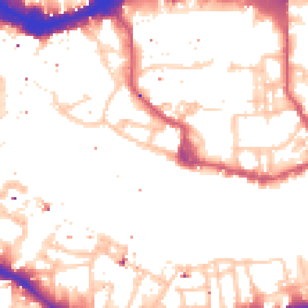 Daytime road noise heatmap for E1W 1NQ